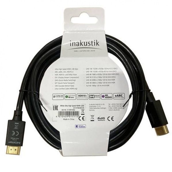 Inakustik White Ultra High Speed HDMI 2.0 m кабель HDMI