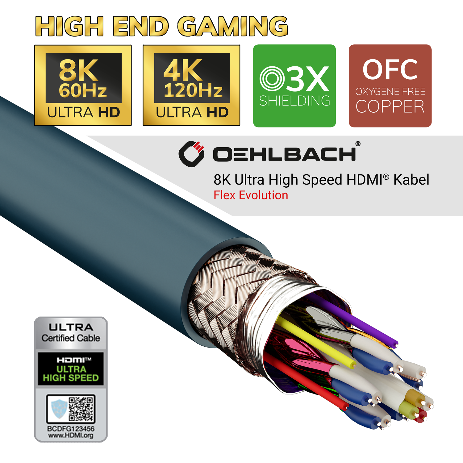 Oehlbach EXCELLENCE Flex Evolution UHD HDMI cable 1,5m HDMI кабель D1C92601